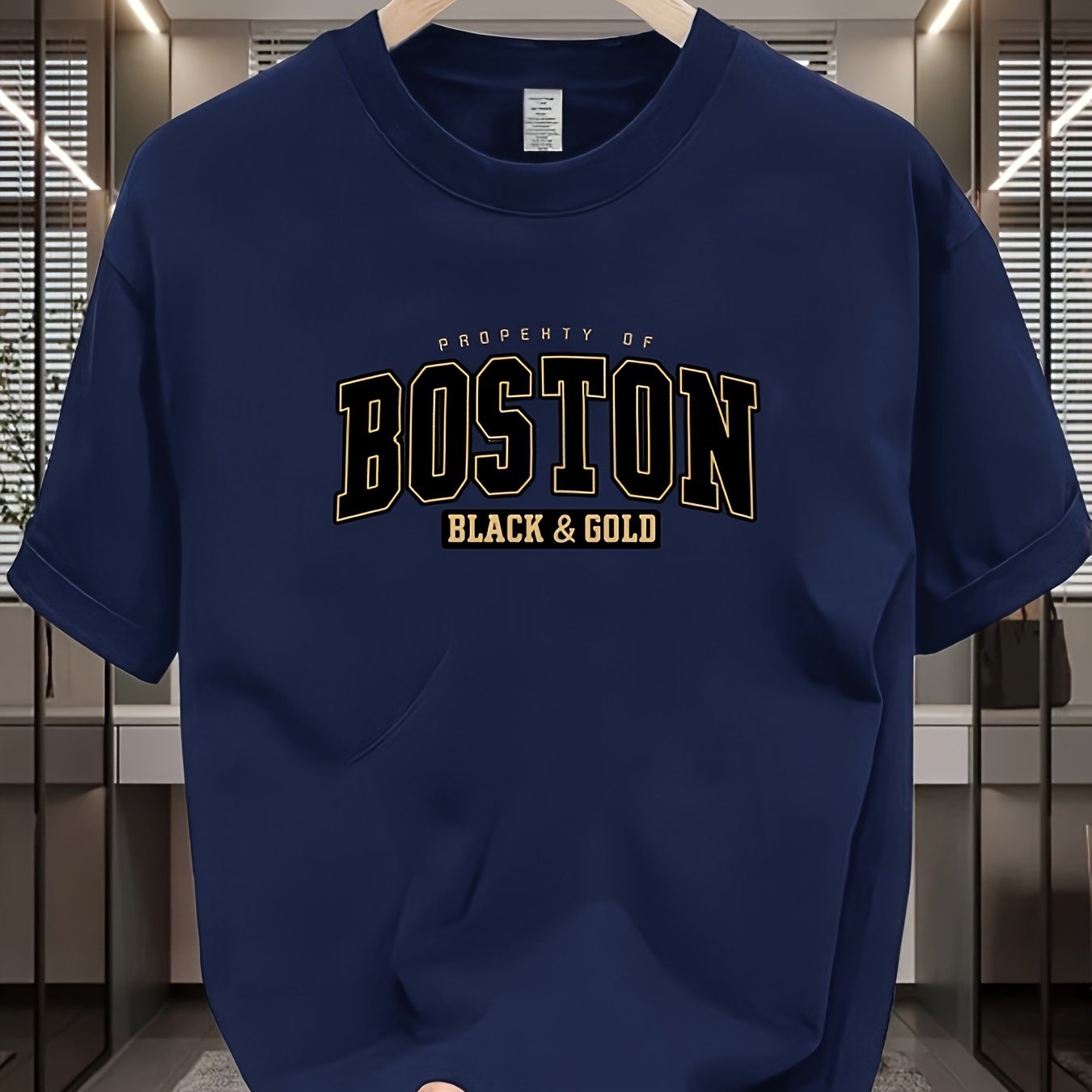 Camiseta Masculina 100% Algodão – Modelo Boston Minimalista, Gola Redonda, Respirável para o Verão, Conforto Premium para Uso Diário, Casual ou Formal