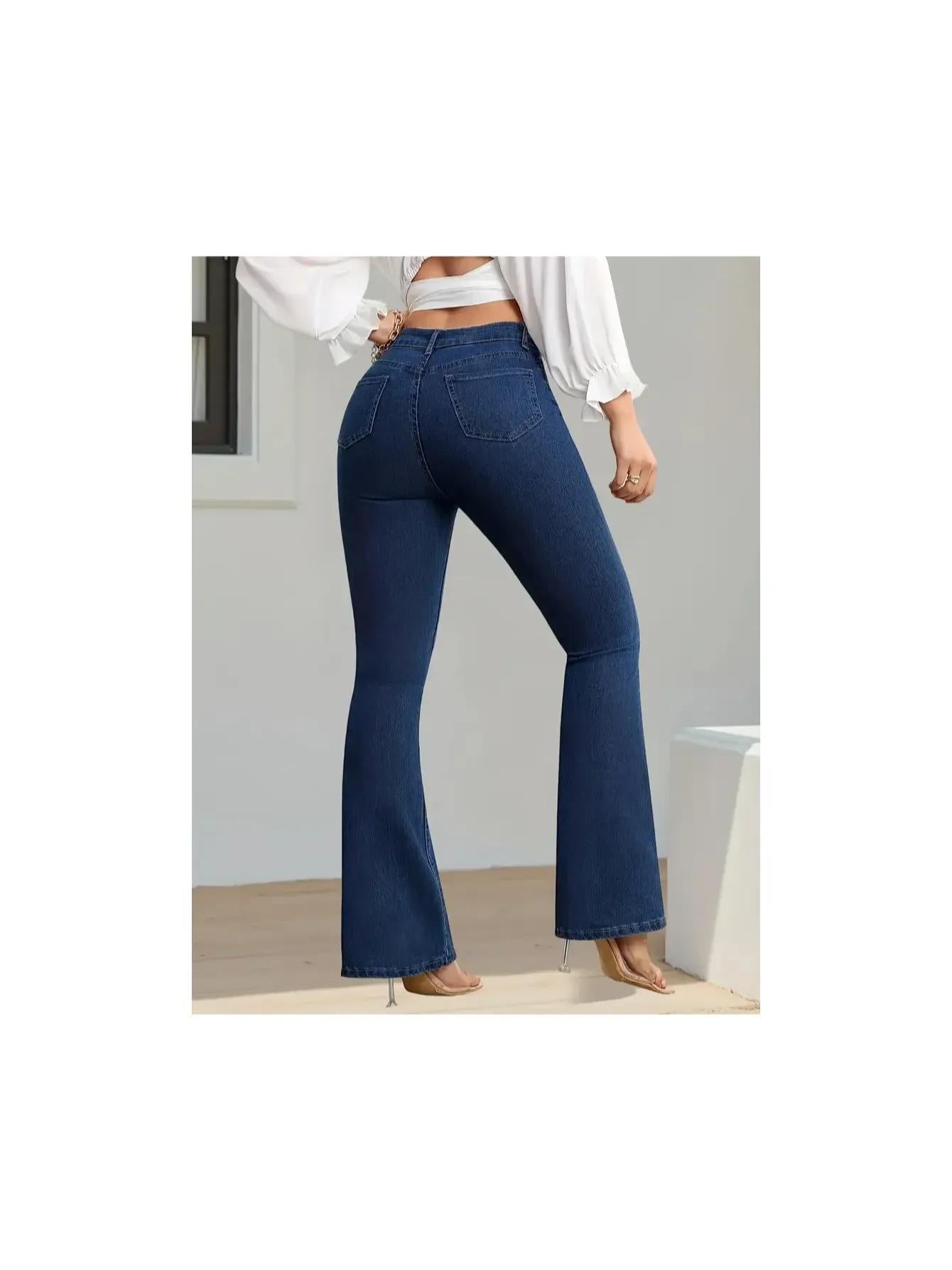 Jeans Flare Feminino Cintura Alta Premium – Stretch, Confortável e Estilo Gringa