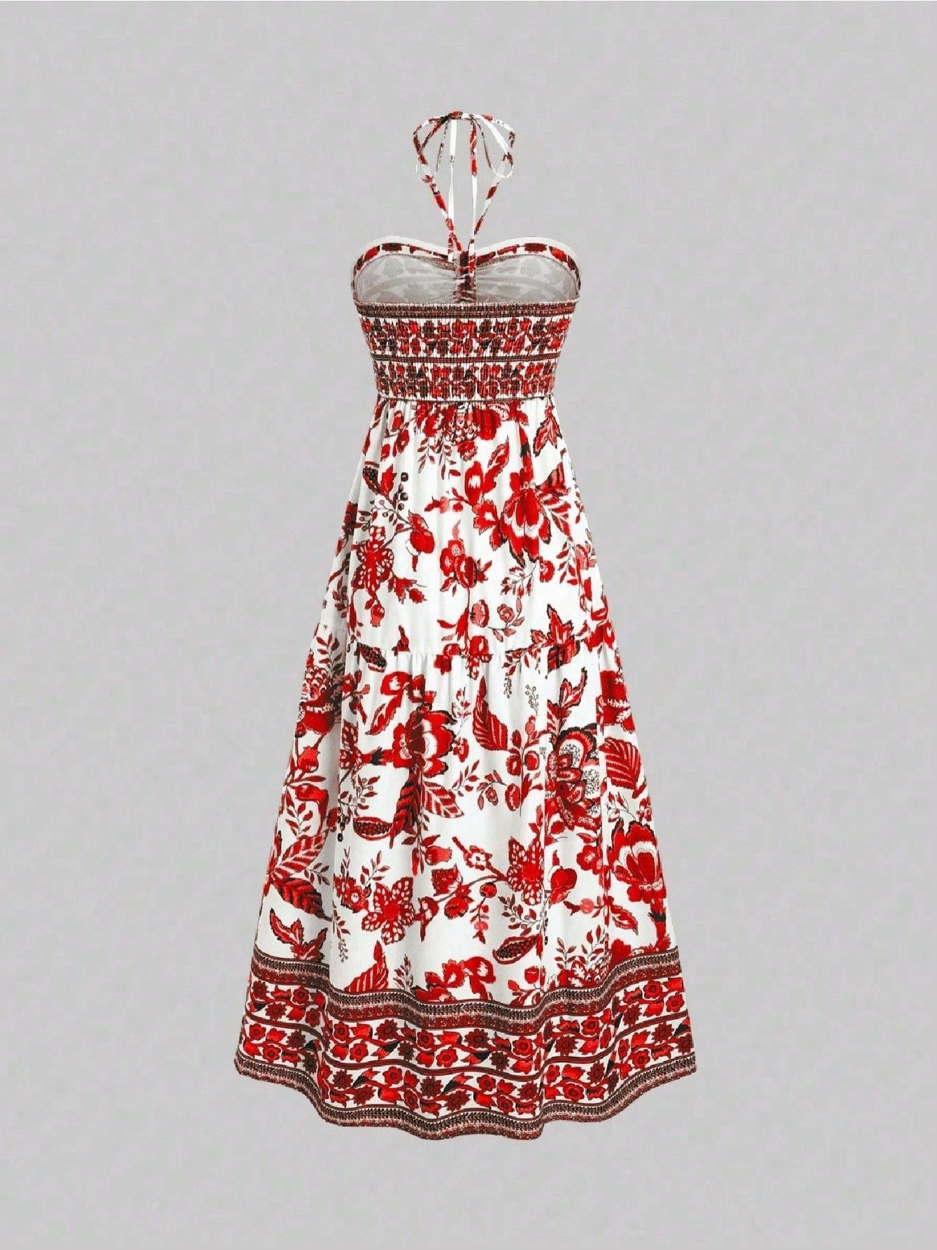 Vestido ISARA Estampado com Gola Halter – Estilo Fresco de Férias, Leve, Moderno e Perfeito para Looks Femininos Casuais