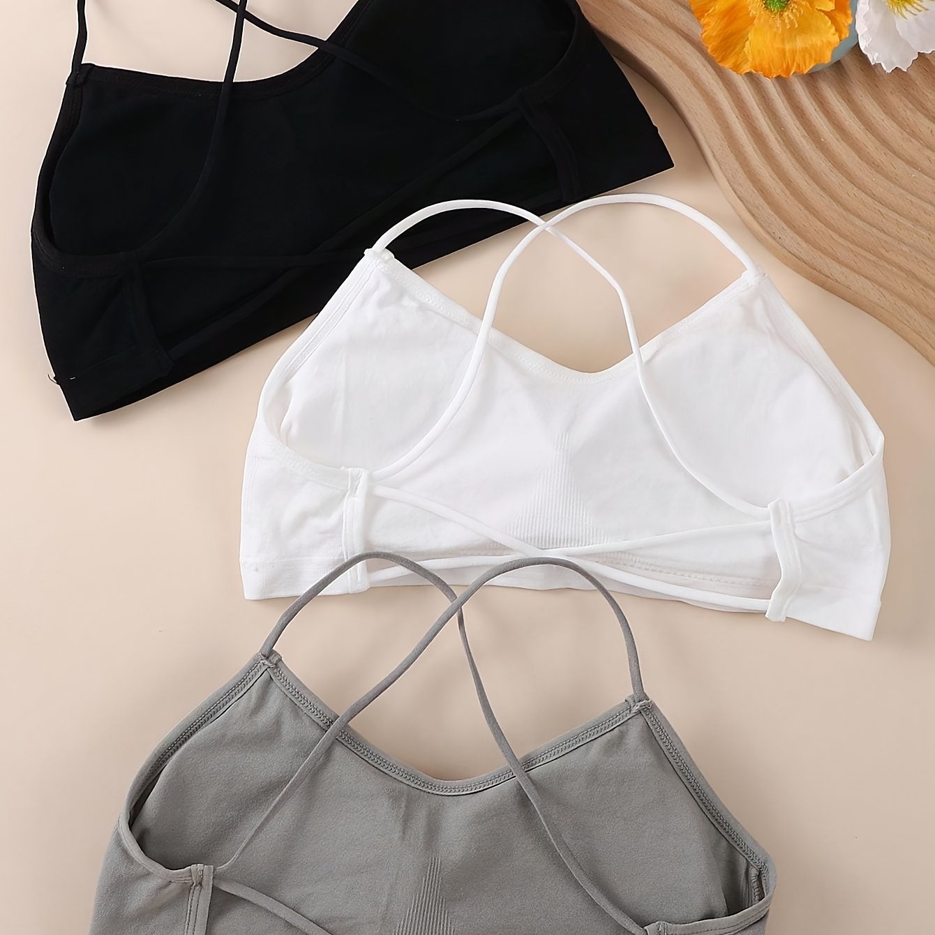 Kit 3 Sutiãs Femininos Sem Costas – Alças Cruzadas, Conforto e Suporte