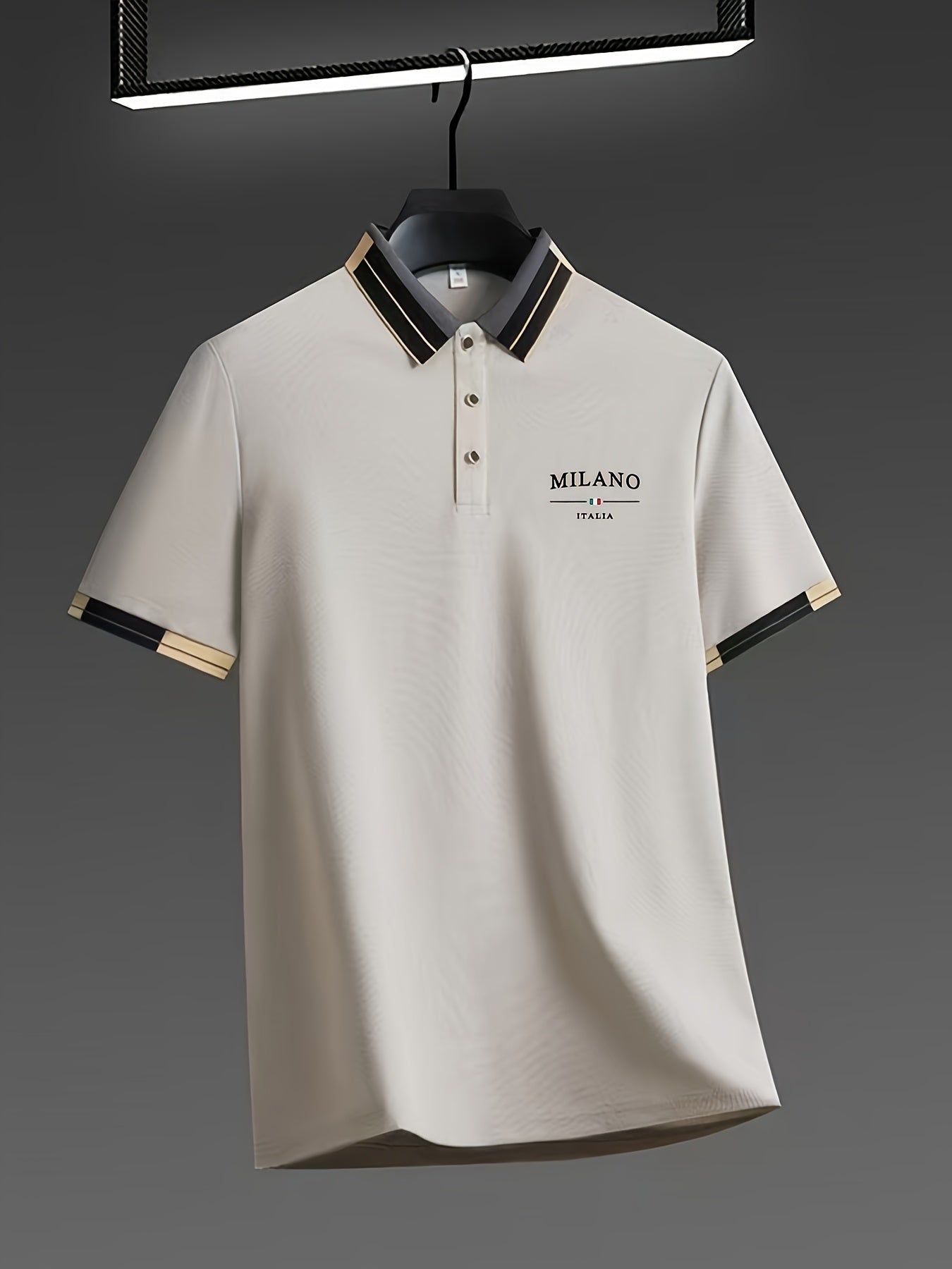 Polo Masculina Leve com Estampa "Milano Italia" – Confortável, Respirável, Ideal para Verão e Dia a Dia