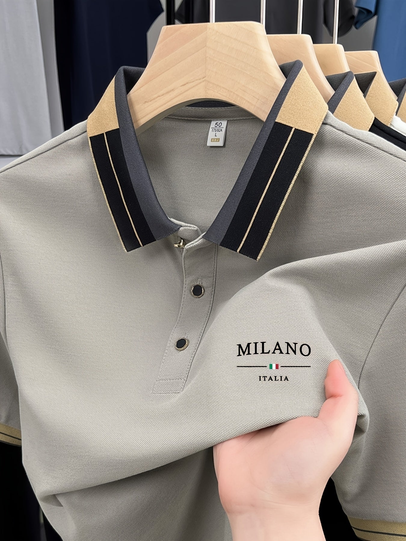 Polo Masculina Leve com Estampa "Milano Italia" – Confortável, Respirável, Ideal para Verão e Dia a Dia