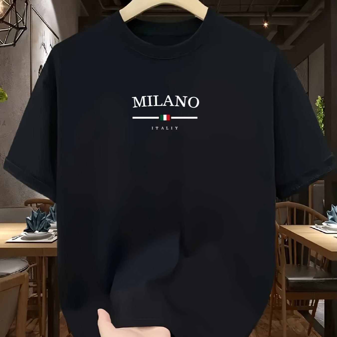 Camiseta Masculina 100% Algodão – Modelo Milano Minimalista, Gola Redonda, Respirável para o Verão e Uso Diário, Conforto Premium e Estilo Casual