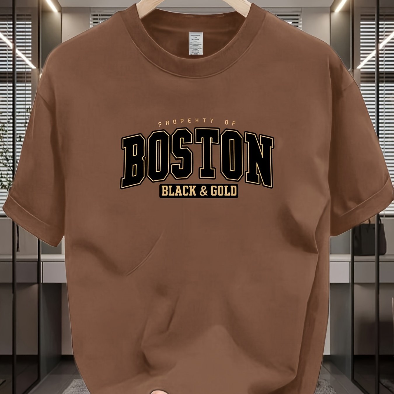 Camiseta Masculina 100% Algodão – Modelo Boston Minimalista, Gola Redonda, Respirável para o Verão, Conforto Premium para Uso Diário, Casual ou Formal