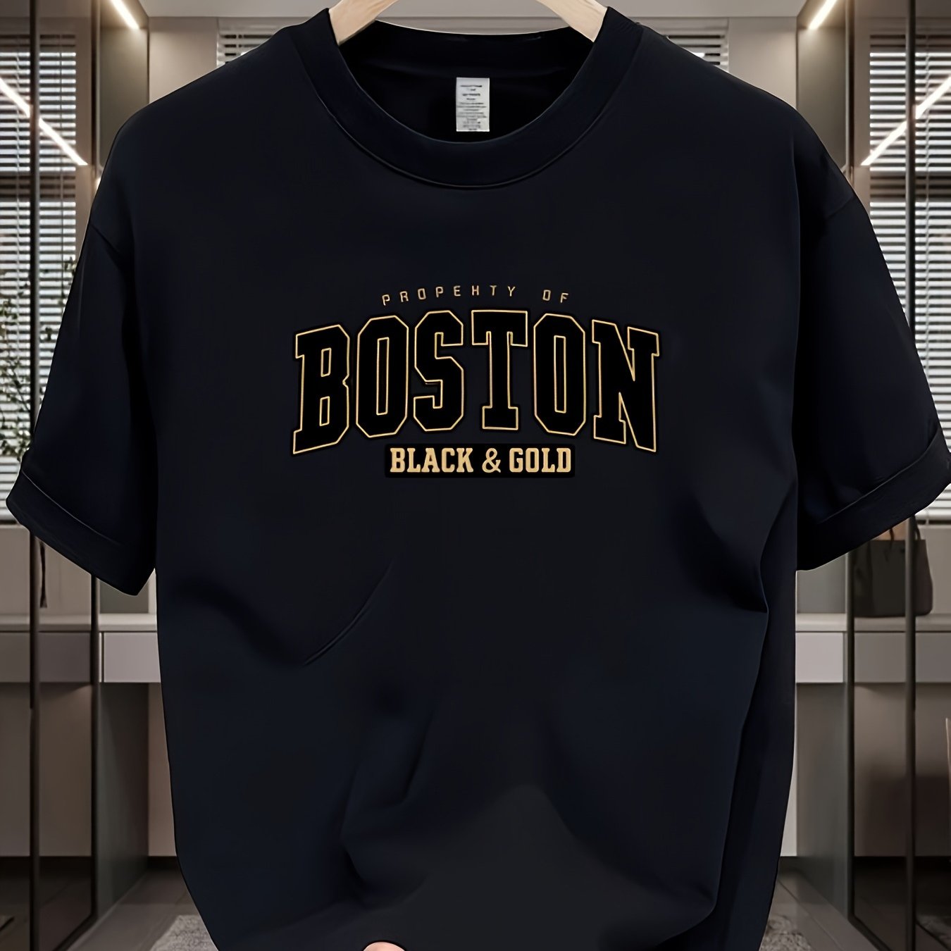 Camiseta Masculina 100% Algodão – Modelo Boston Minimalista, Gola Redonda, Respirável para o Verão, Conforto Premium para Uso Diário, Casual ou Formal