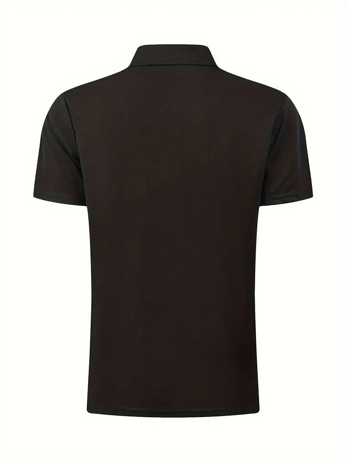 Camiseta Masculina com Meio Zíper – Preta, Leve, Elegante, Perfeita para Verão e Ocasiões Casuais