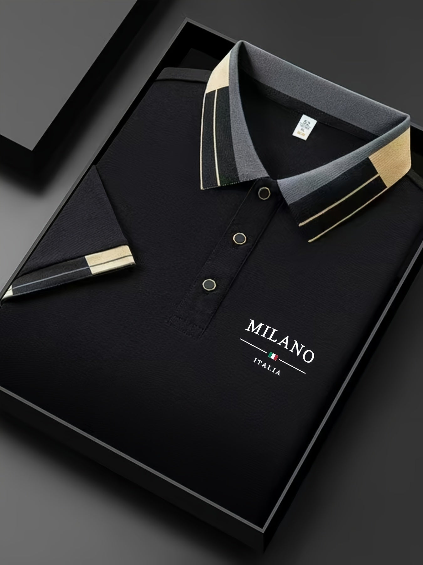 Polo Masculina Leve com Estampa "Milano Italia" – Confortável, Respirável, Ideal para Verão e Dia a Dia