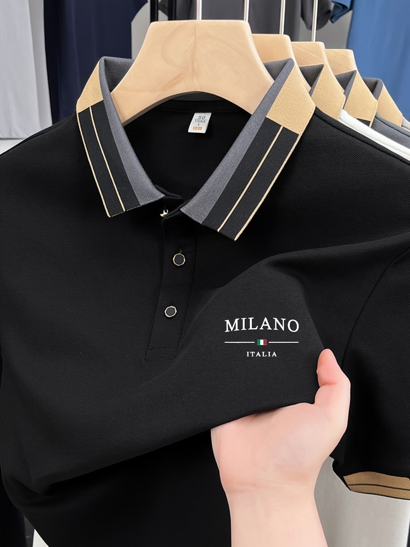 Polo Masculina Leve com Estampa "Milano Italia" – Confortável, Respirável, Ideal para Verão e Dia a Dia