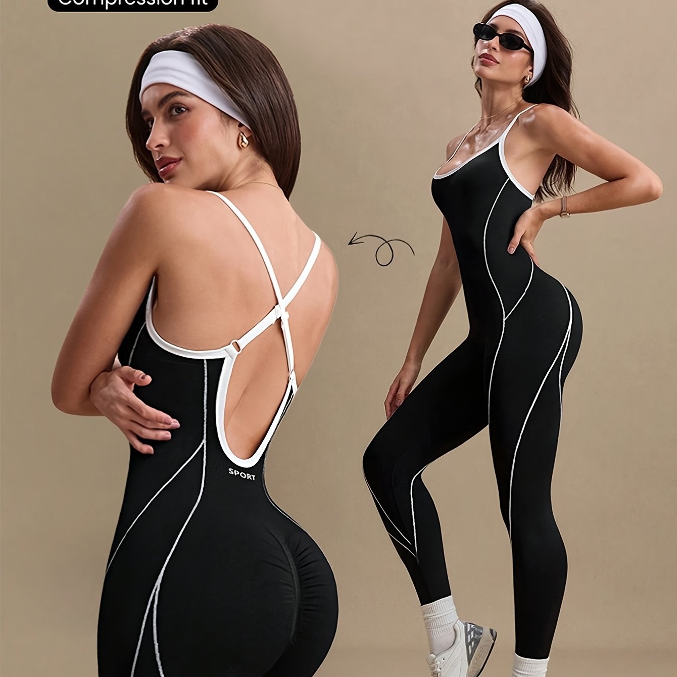 Macacão Fitness Seamless Color Block – Modelagem Única, Alças Cruzadas e Costas Abertas (Sem Bojo)