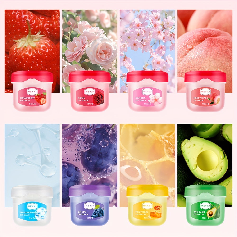 Kit 8 Hidratantes Labiais – Bálsamos Ultra Hidratantes e Máscara Anti-Ressecamento para Lábios Macios, Presentinho Perfeito o Ano Todo