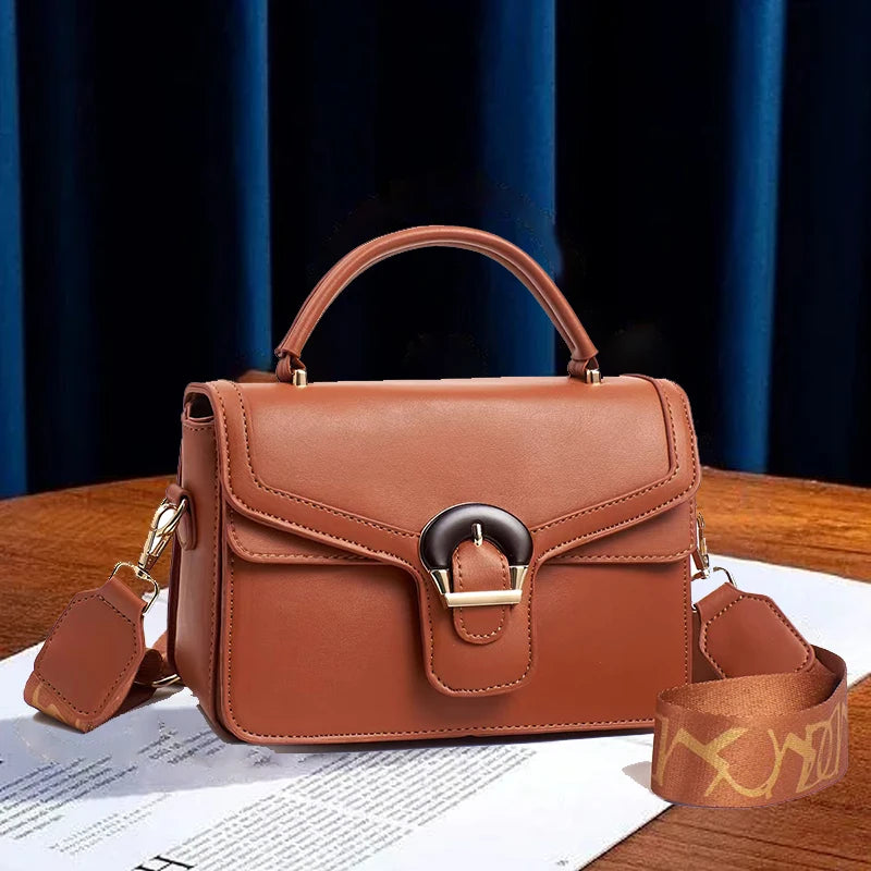 Bolsa Feminina Transversal em Couro Legítimo – Alta Qualidade e Grande Capacidade