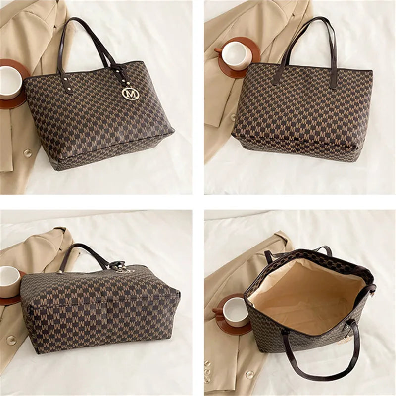 Tote Bag Grande e Estilosa em Couro PU. Estampa moderna, super prática e perfeita para faculdade, trabalho e uso diário.