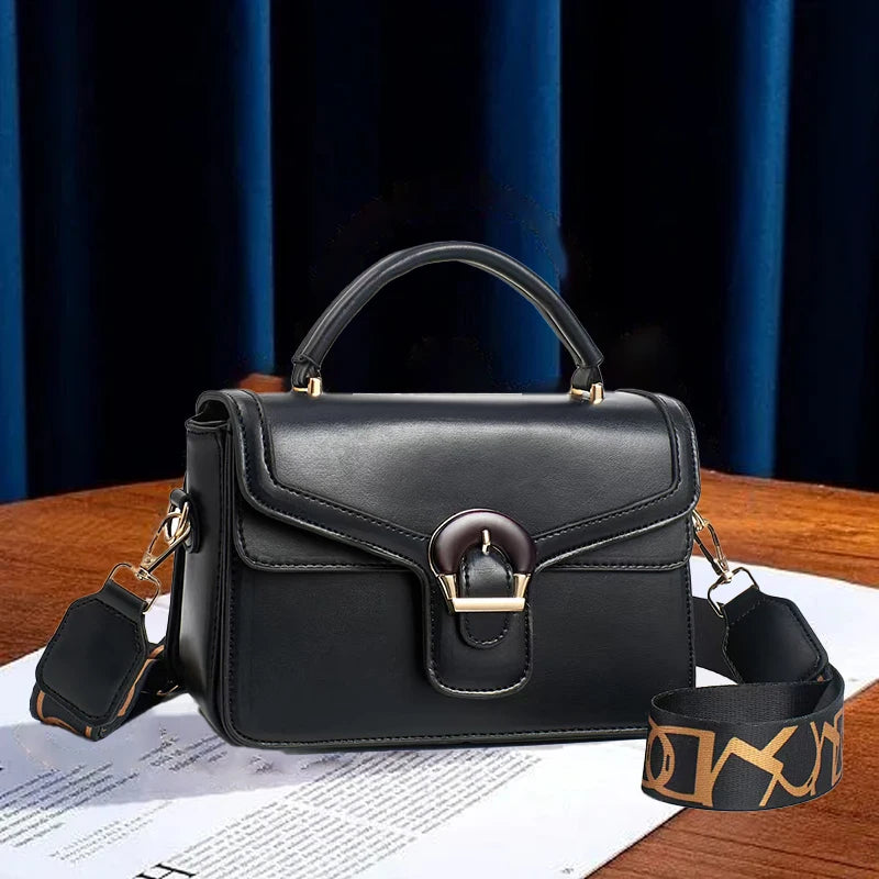 Bolsa Feminina Transversal em Couro Legítimo – Alta Qualidade e Grande Capacidade