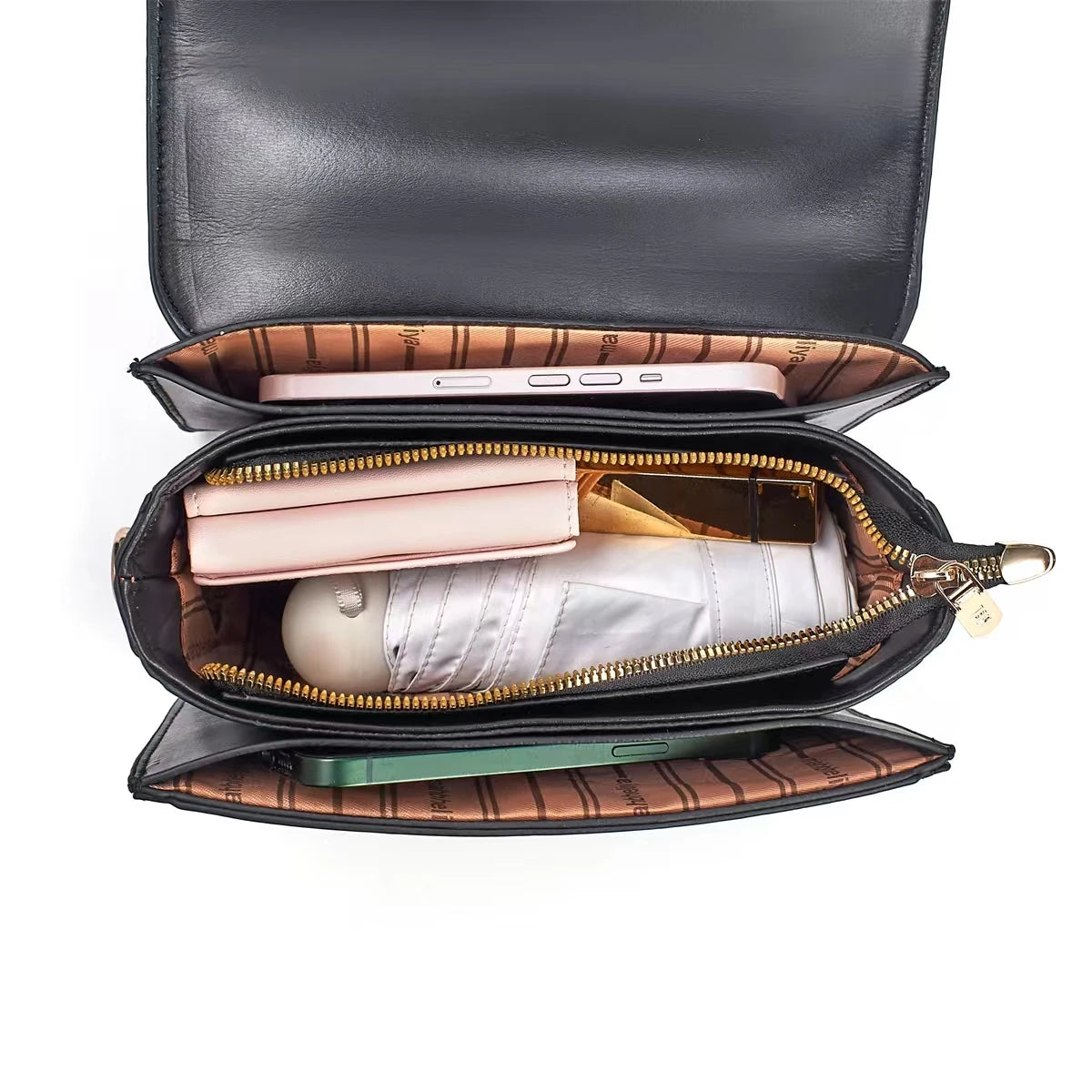 Bolsa Feminina Transversal em Couro Legítimo – Alta Qualidade e Grande Capacidade