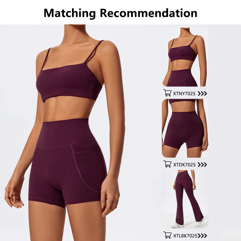Conjunto Fitness Feminino CTENKEVET 2 Peças – Top Secagem Rápida + Shorts de Alta Elasticidade | Yoga, Academia e Atividade Física