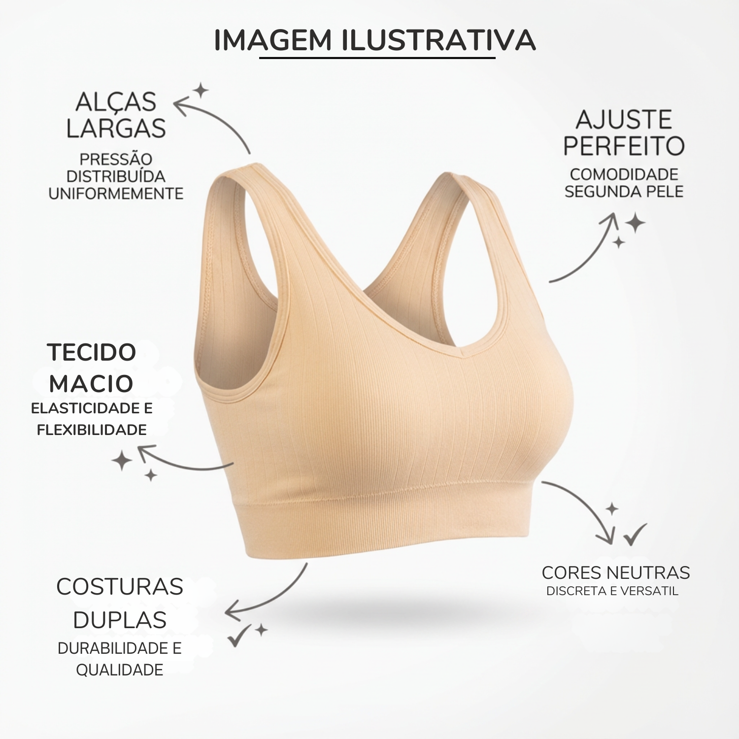 Top Feminino Academia Diversos Modelos – Sutiã Esportivo, Confortável e de Alto Suporte