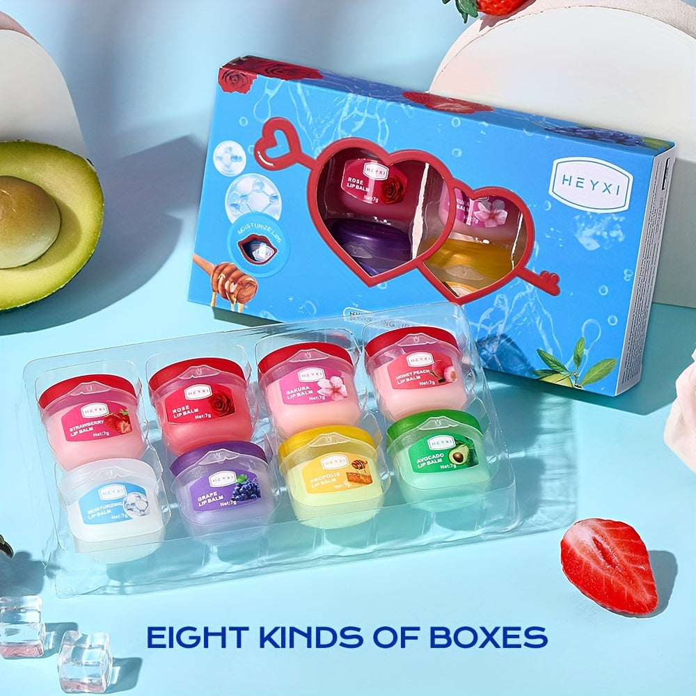 Kit 8 Hidratantes Labiais – Bálsamos Ultra Hidratantes e Máscara Anti-Ressecamento para Lábios Macios, Presentinho Perfeito o Ano Todo