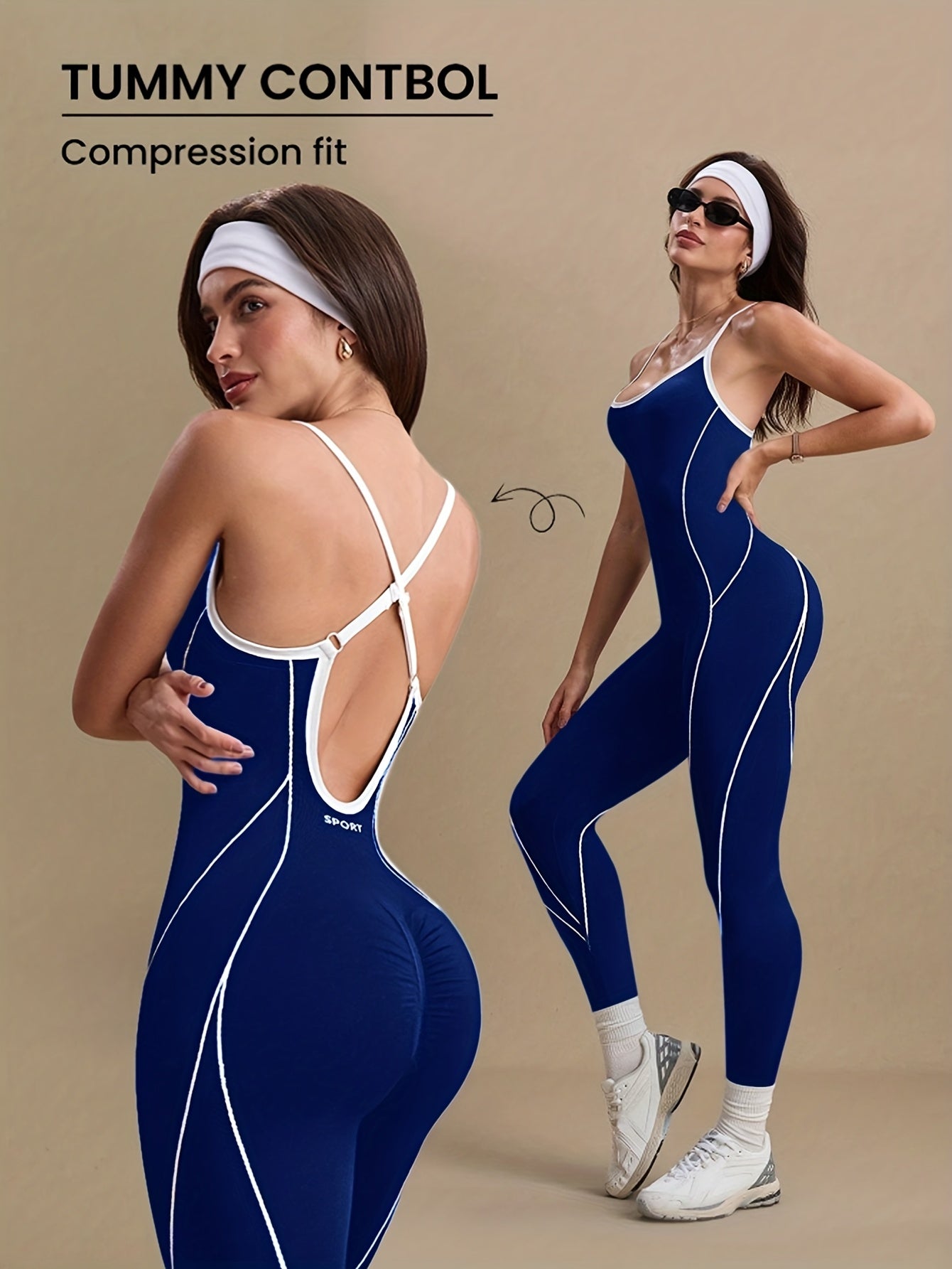 Macacão Fitness Seamless Color Block – Modelagem Única, Alças Cruzadas e Costas Abertas (Sem Bojo)
