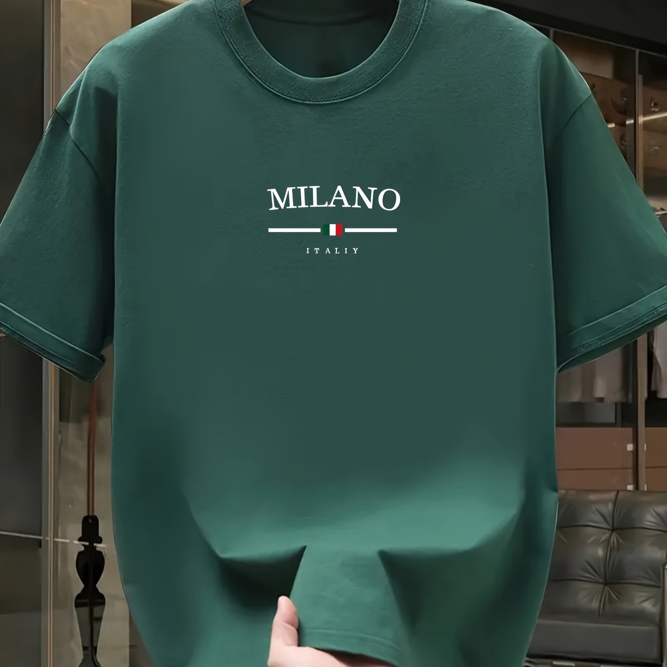 Camiseta Masculina 100% Algodão – Modelo Milano Minimalista, Gola Redonda, Respirável para o Verão e Uso Diário, Conforto Premium e Estilo Casual