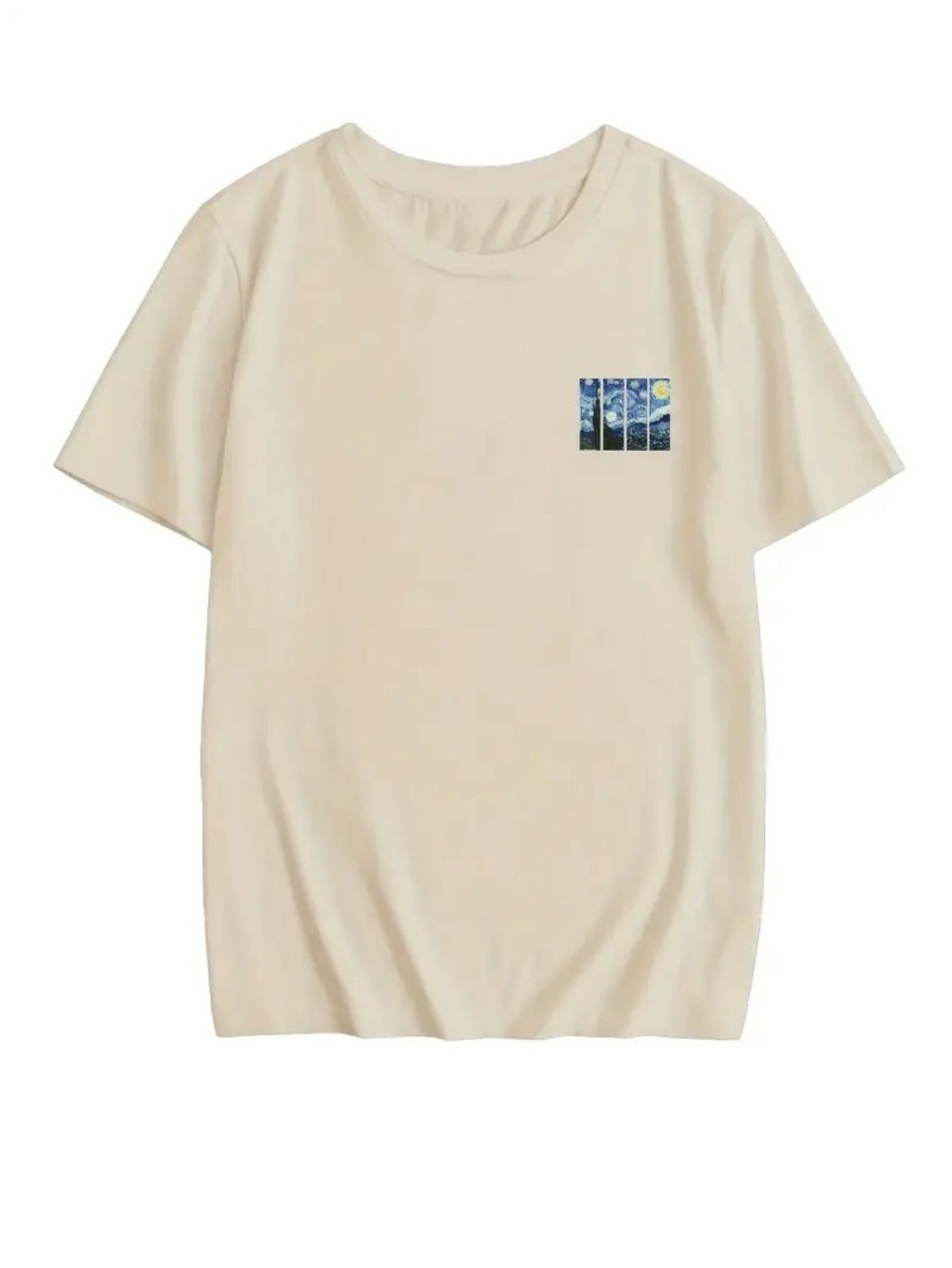 Camiseta Feminina Estampa Van Gogh nas Costas – Estilo Casual, Moderna e Atemporal