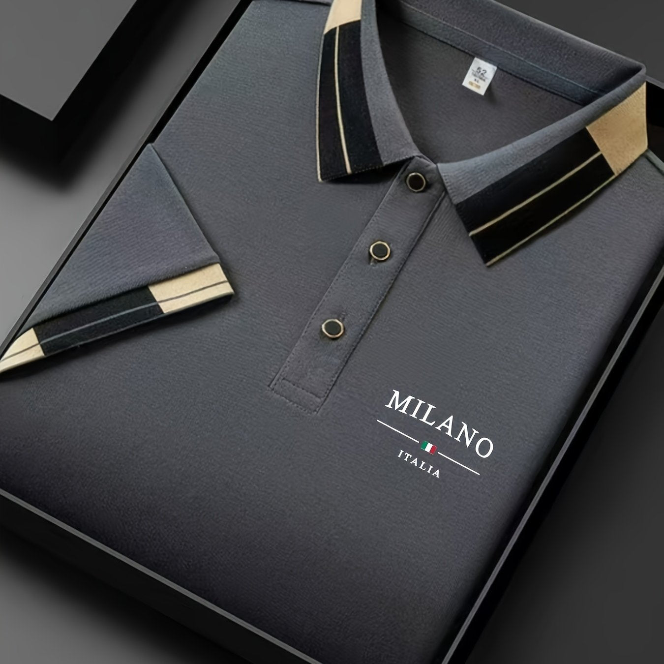 Polo Masculina Leve com Estampa "Milano Italia" – Confortável, Respirável, Ideal para Verão e Dia a Dia