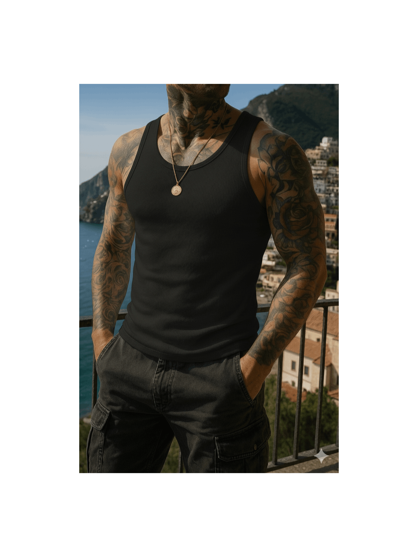 Regata Masculina Rendada Estilo Americano – Conforto, Estilo e Caimento Perfeito