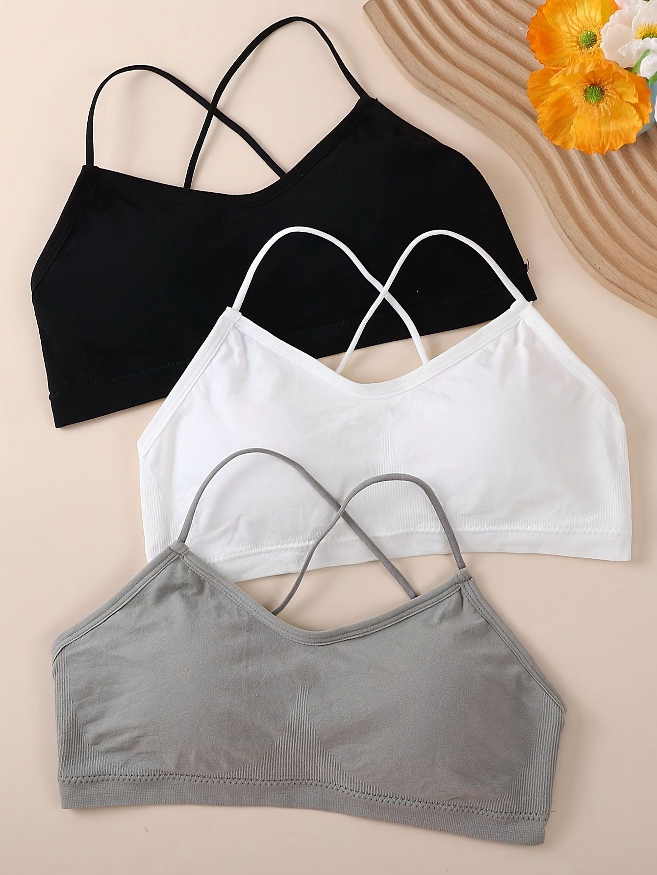 Kit 3 Sutiãs Femininos Sem Costas – Alças Cruzadas, Conforto e Suporte