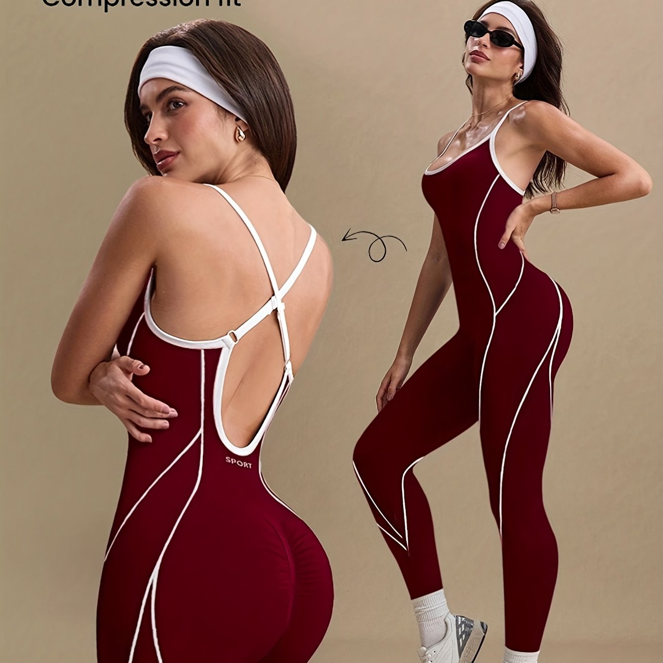 Macacão Fitness Seamless Color Block – Modelagem Única, Alças Cruzadas e Costas Abertas (Sem Bojo)