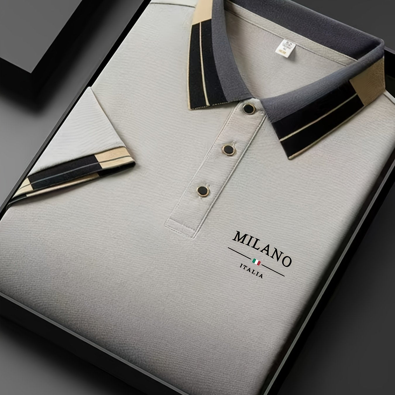 Polo Masculina Leve com Estampa "Milano Italia" – Confortável, Respirável, Ideal para Verão e Dia a Dia