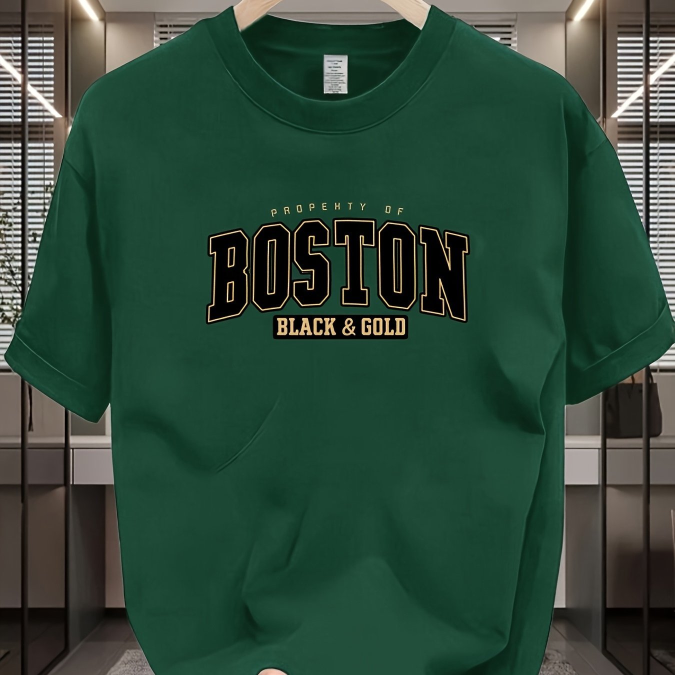 Camiseta Masculina 100% Algodão – Modelo Boston Minimalista, Gola Redonda, Respirável para o Verão, Conforto Premium para Uso Diário, Casual ou Formal