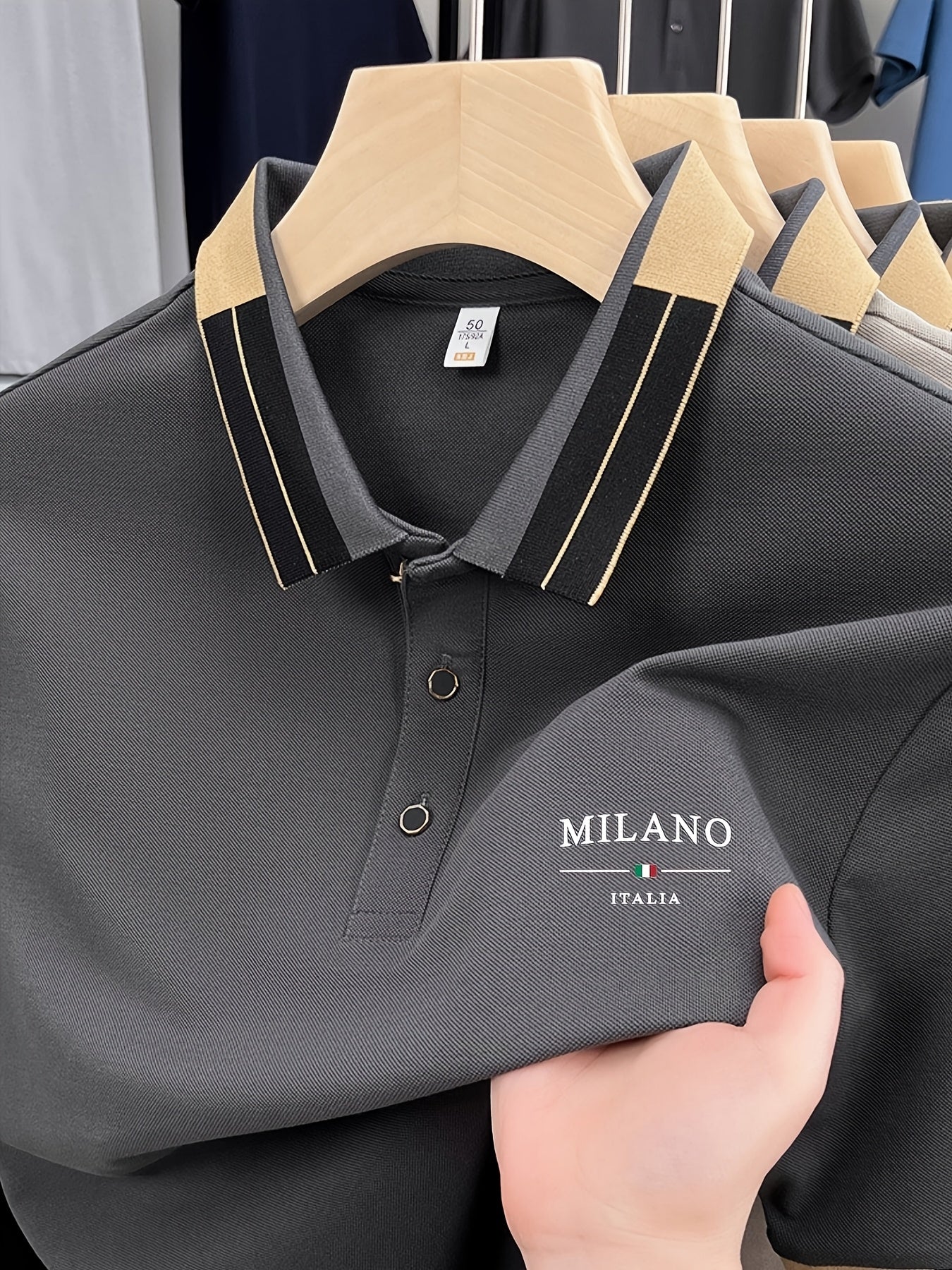 Polo Masculina Leve com Estampa "Milano Italia" – Confortável, Respirável, Ideal para Verão e Dia a Dia
