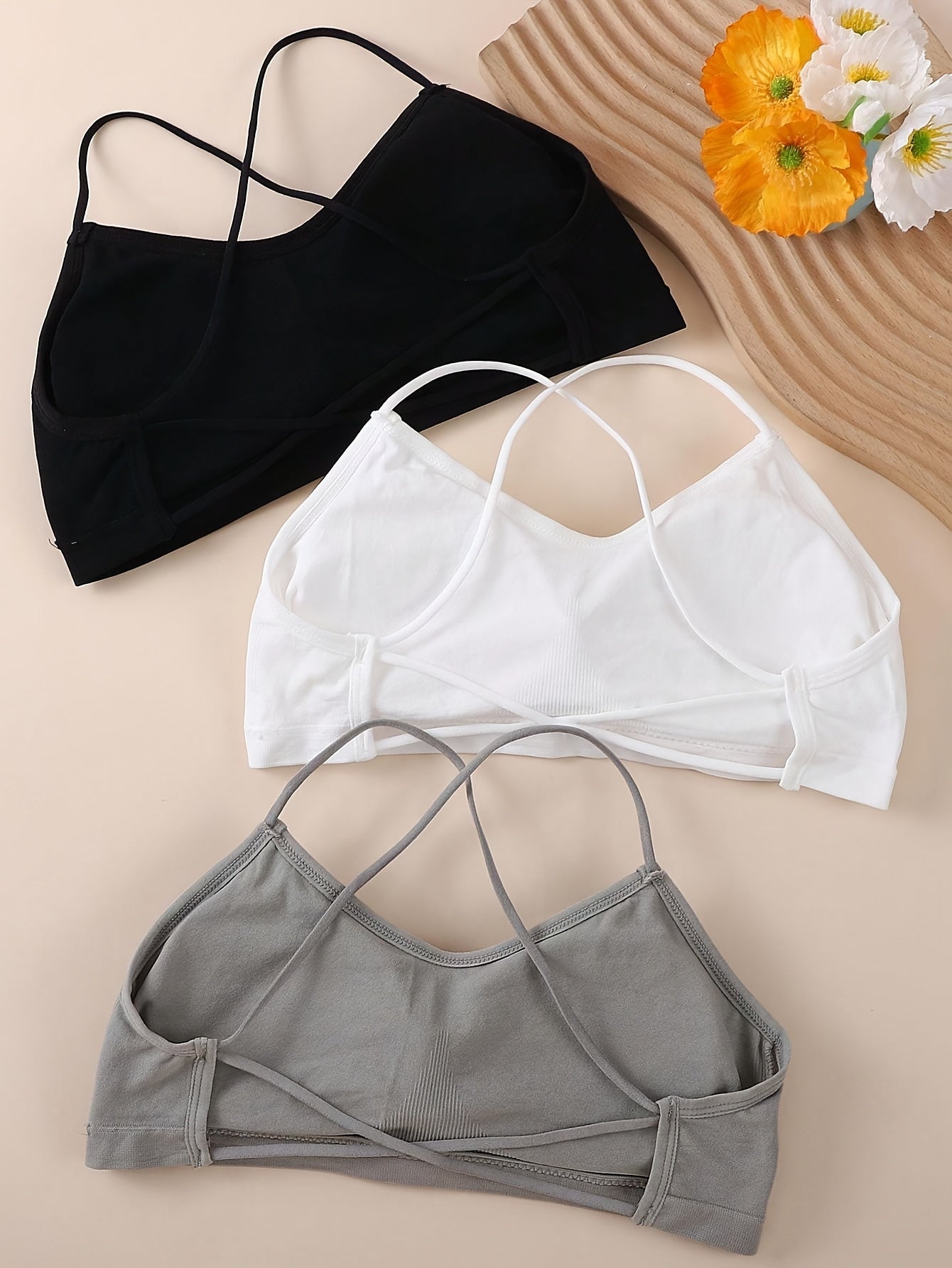 Kit 3 Sutiãs Femininos Sem Costas – Alças Cruzadas, Conforto e Suporte