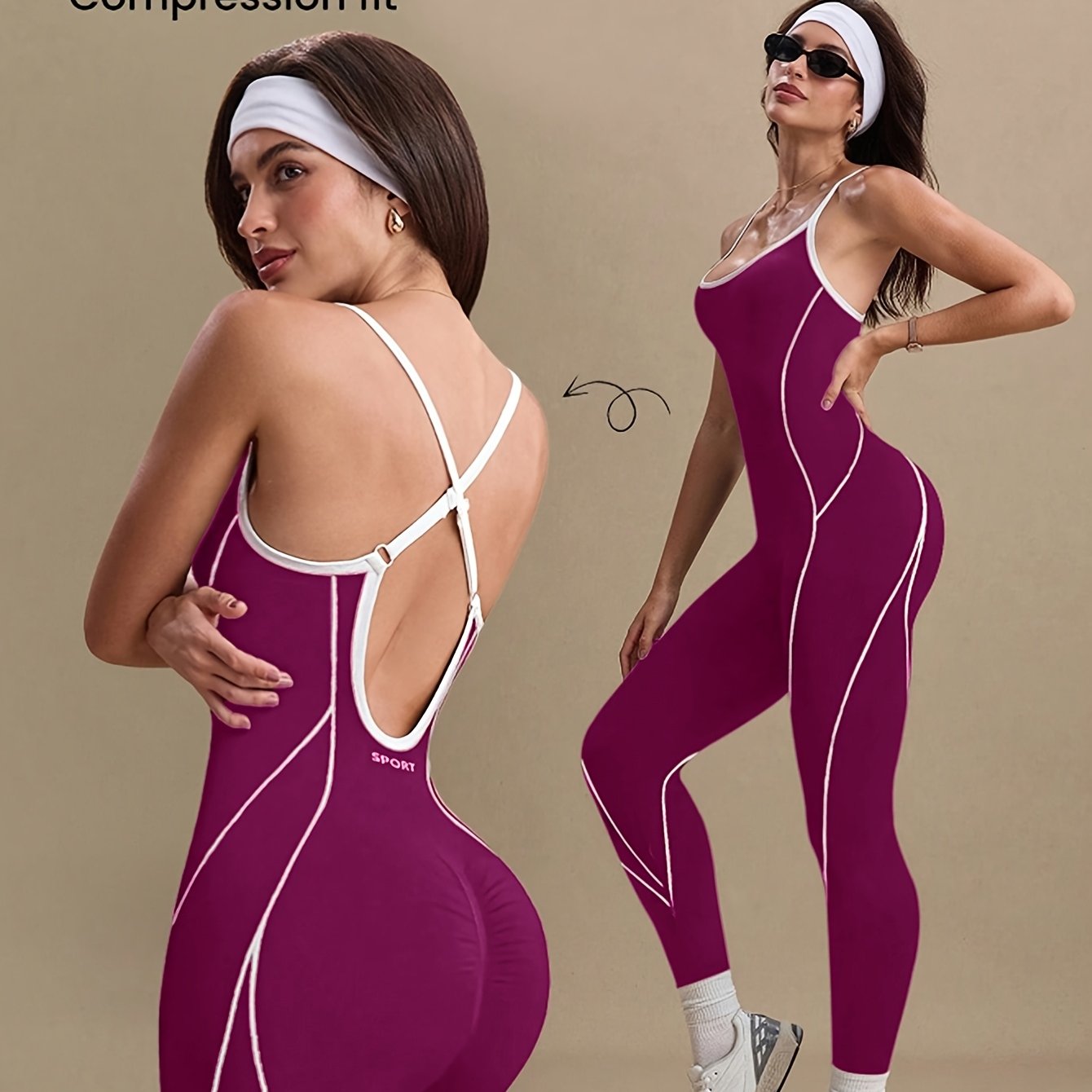 Macacão Fitness Seamless Color Block – Modelagem Única, Alças Cruzadas e Costas Abertas (Sem Bojo)