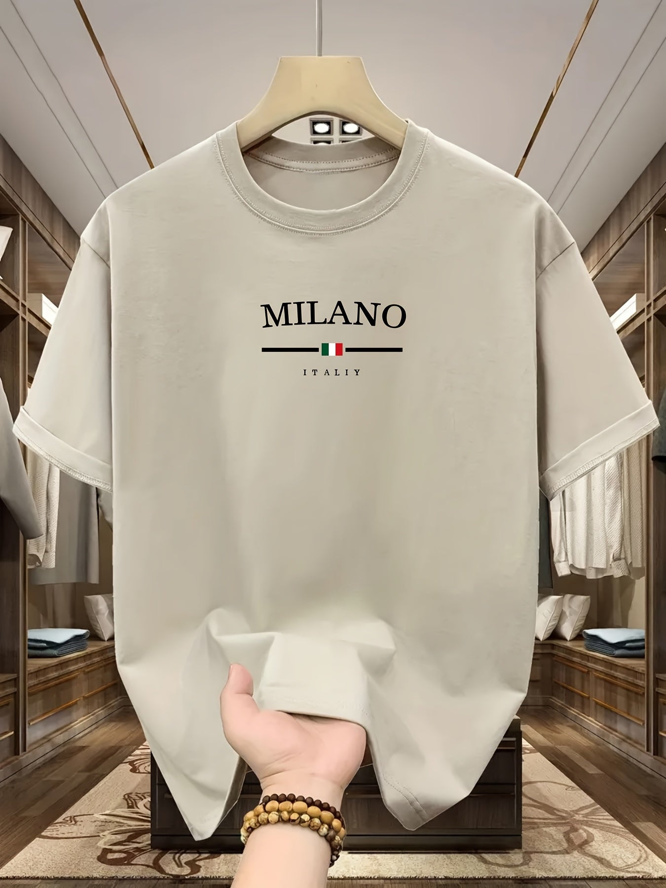 Camiseta Masculina 100% Algodão – Modelo Milano Minimalista, Gola Redonda, Respirável para o Verão e Uso Diário, Conforto Premium e Estilo Casual