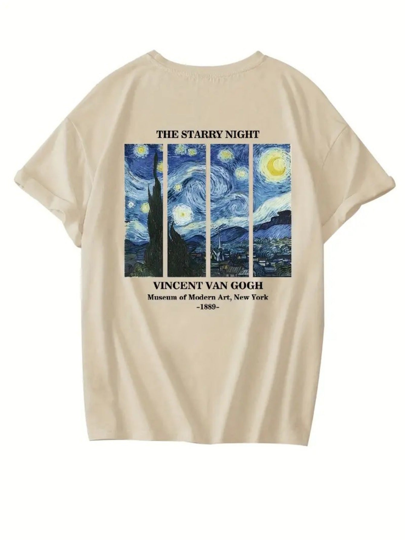 Camiseta Feminina Estampa Van Gogh nas Costas – Estilo Casual, Moderna e Atemporal