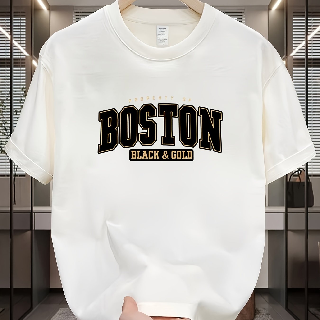 Camiseta Masculina 100% Algodão – Modelo Boston Minimalista, Gola Redonda, Respirável para o Verão, Conforto Premium para Uso Diário, Casual ou Formal