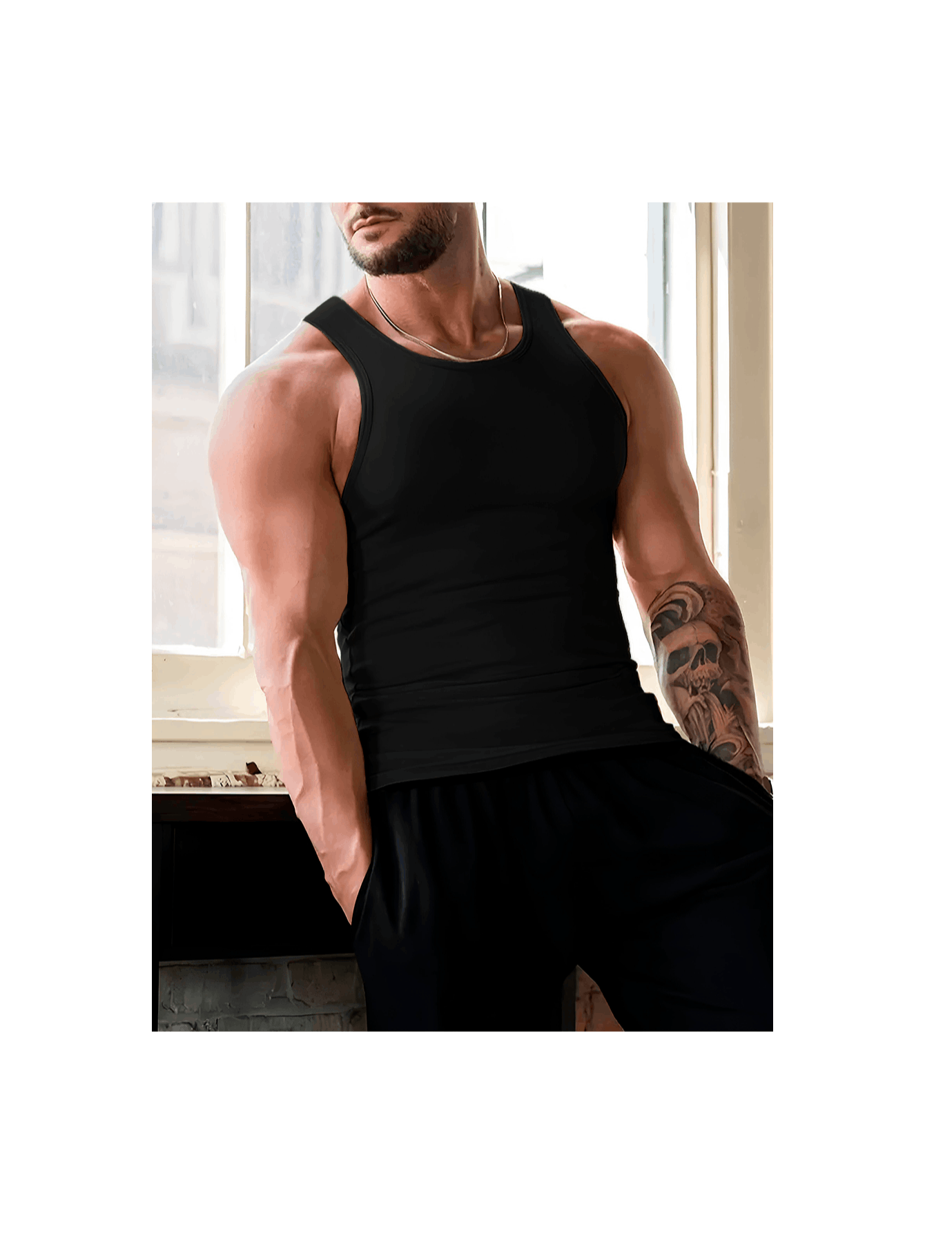 Regata Masculina Rendada Estilo Americano – Conforto, Estilo e Caimento Perfeito