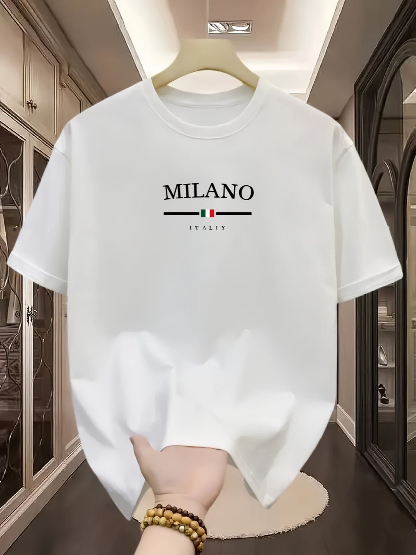 Camiseta Masculina 100% Algodão – Modelo Milano Minimalista, Gola Redonda, Respirável para o Verão e Uso Diário, Conforto Premium e Estilo Casual