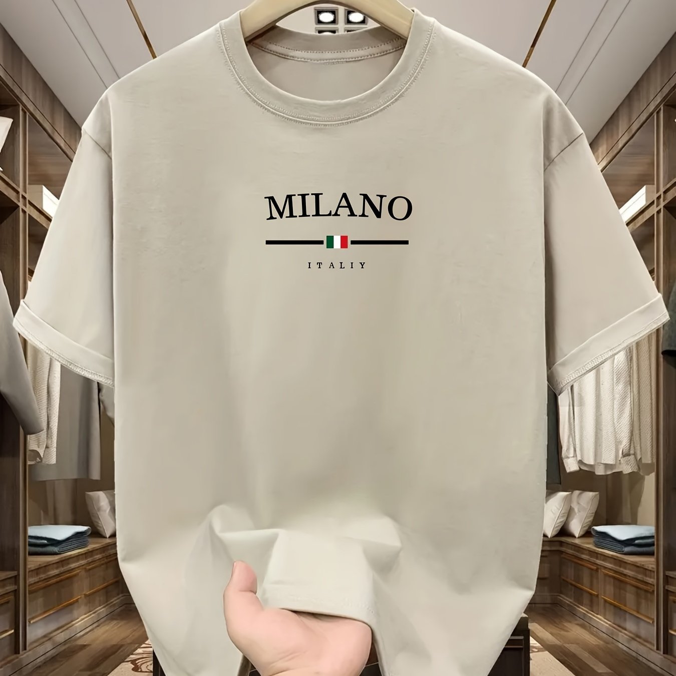 Camiseta Masculina 100% Algodão – Modelo Milano Minimalista, Gola Redonda, Respirável para o Verão e Uso Diário, Conforto Premium e Estilo Casual