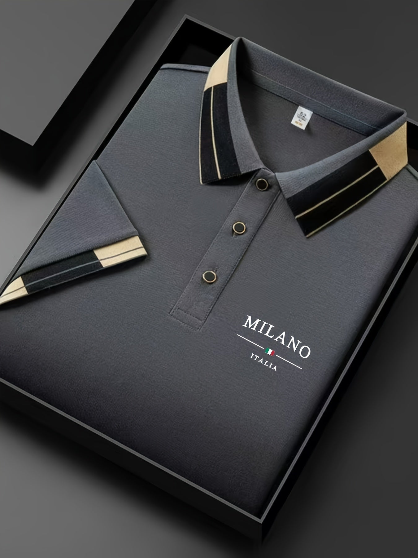 Polo Masculina Leve com Estampa "Milano Italia" – Confortável, Respirável, Ideal para Verão e Dia a Dia