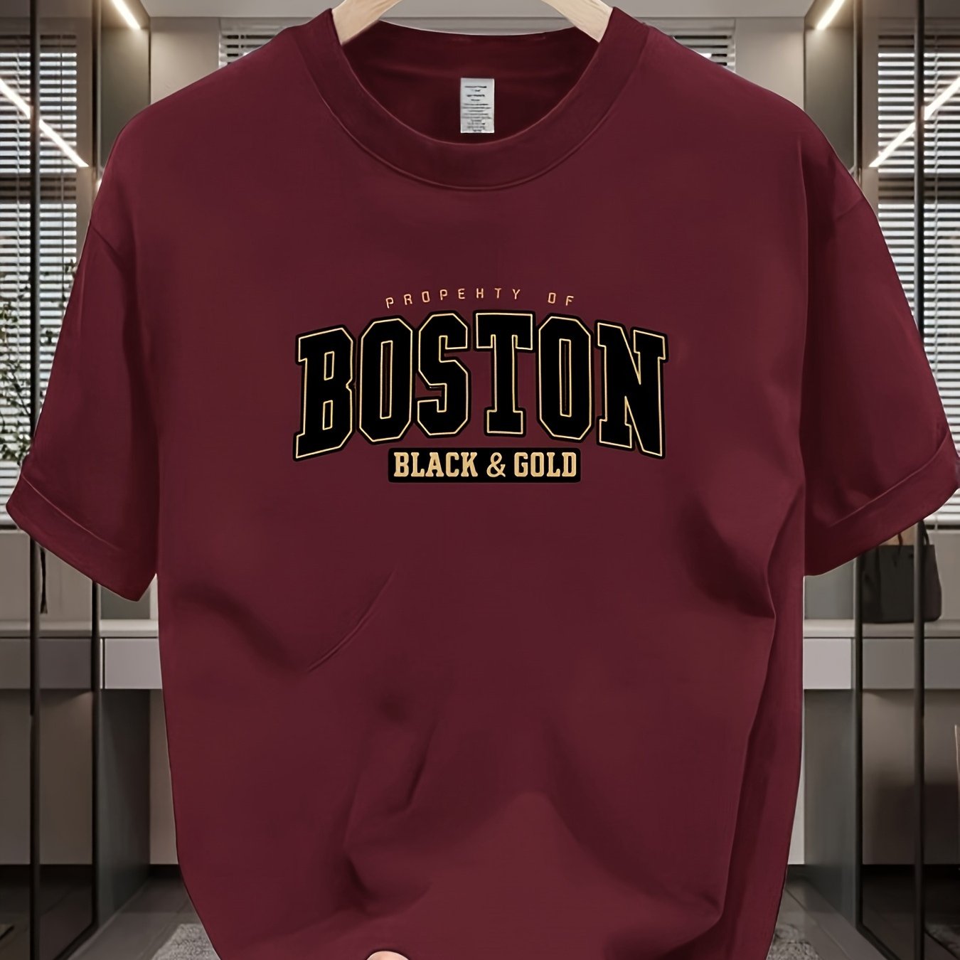 Camiseta Masculina 100% Algodão – Modelo Boston Minimalista, Gola Redonda, Respirável para o Verão, Conforto Premium para Uso Diário, Casual ou Formal